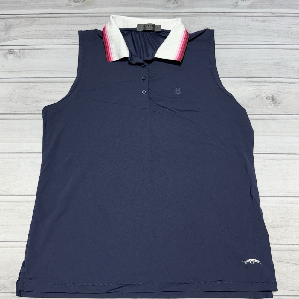 G/Fore Polo Shirt Women Large Blue Grove XXIII 23 Golf Club Michael Jordan G4